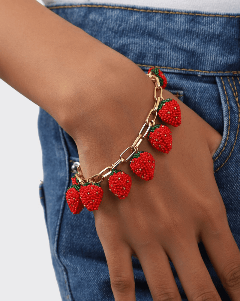Olivia Dar Jewelry Red Strawberry Bracelet