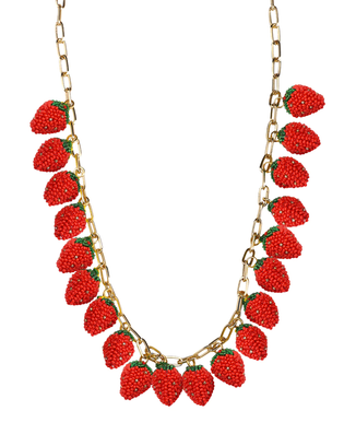 Olivia Dar Jewelry Red Strawberry Necklace
