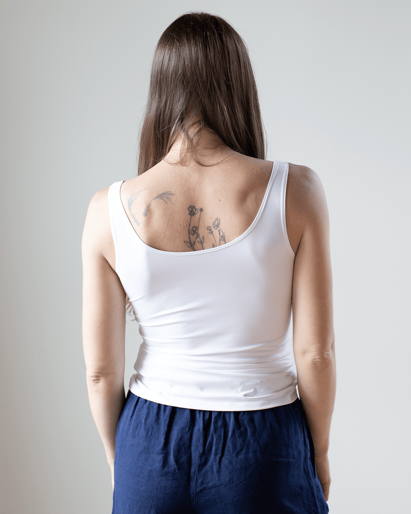 Only Hearts Clothing Del Low Back Tank in White