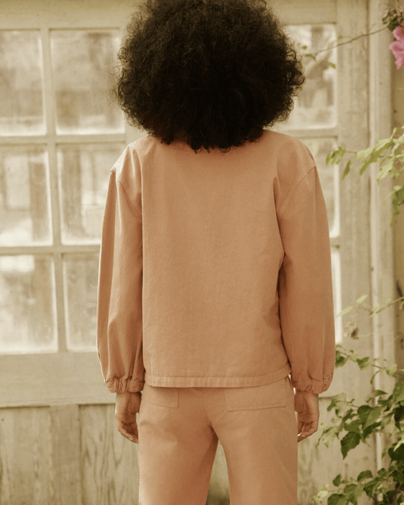 the Great Outerwear The Blouson Sleeve Chore Coat in Washed Rose
