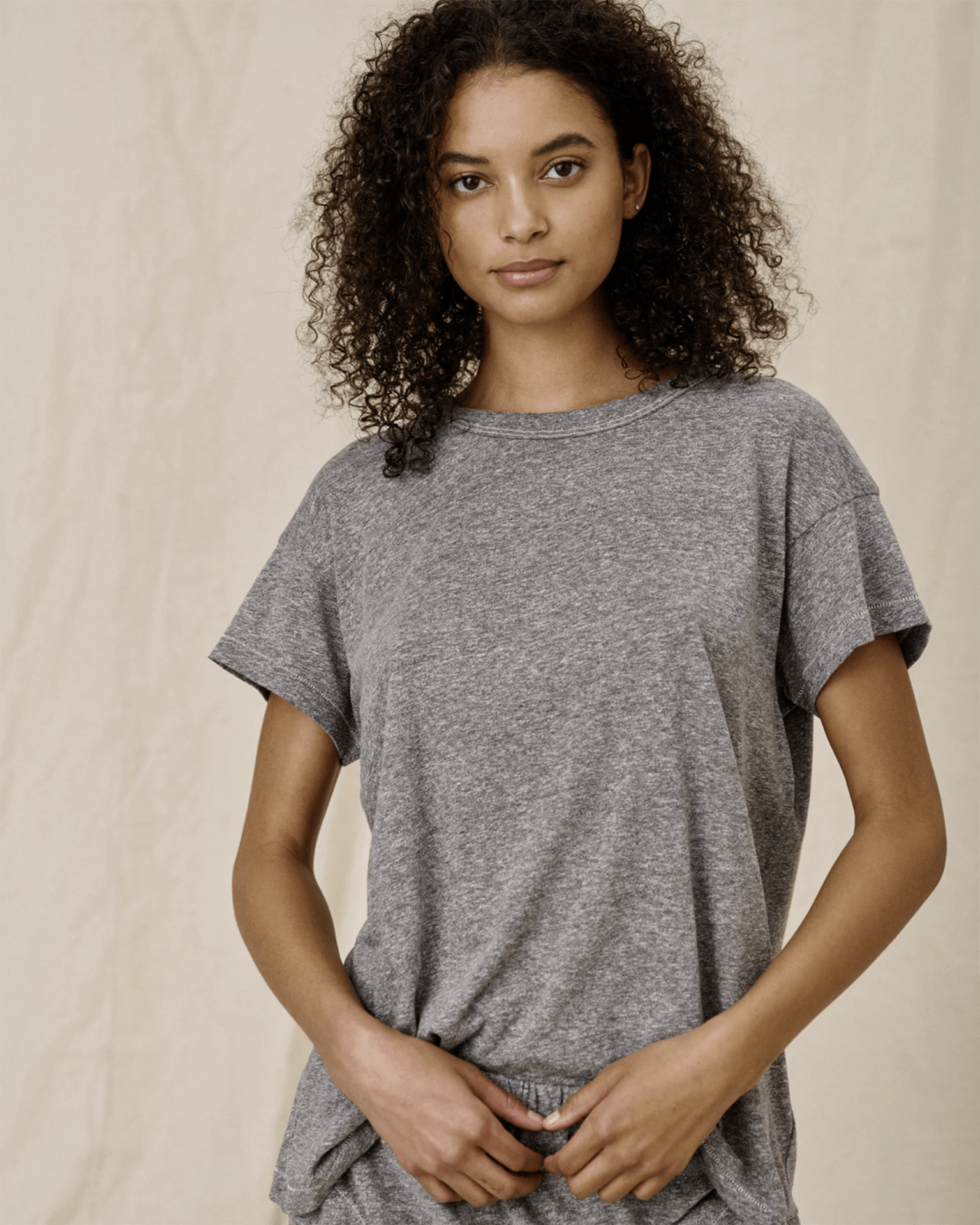The Boxy Crew in Heather Grey