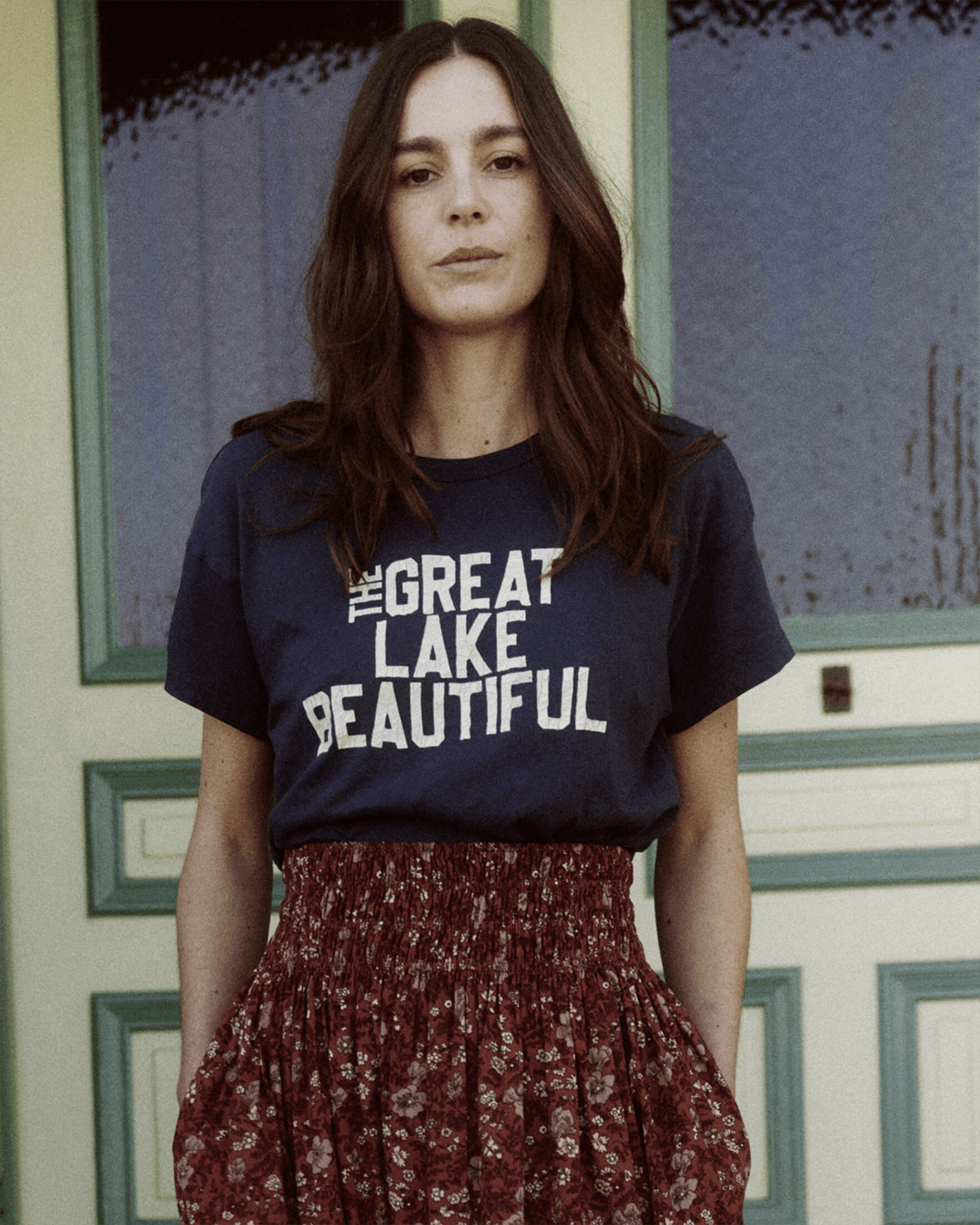 the Great Clothing The Boxy Crew w/ The Great Lake Beautiful in True Navy