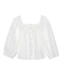 the Great Clothing The Eyelet Button Sleep Top in True White