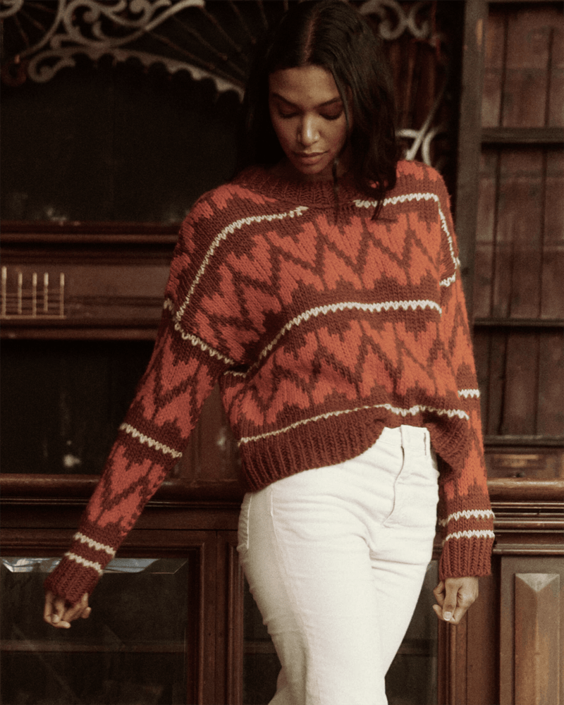 the Great Clothing The Folk Pullover in Firestone