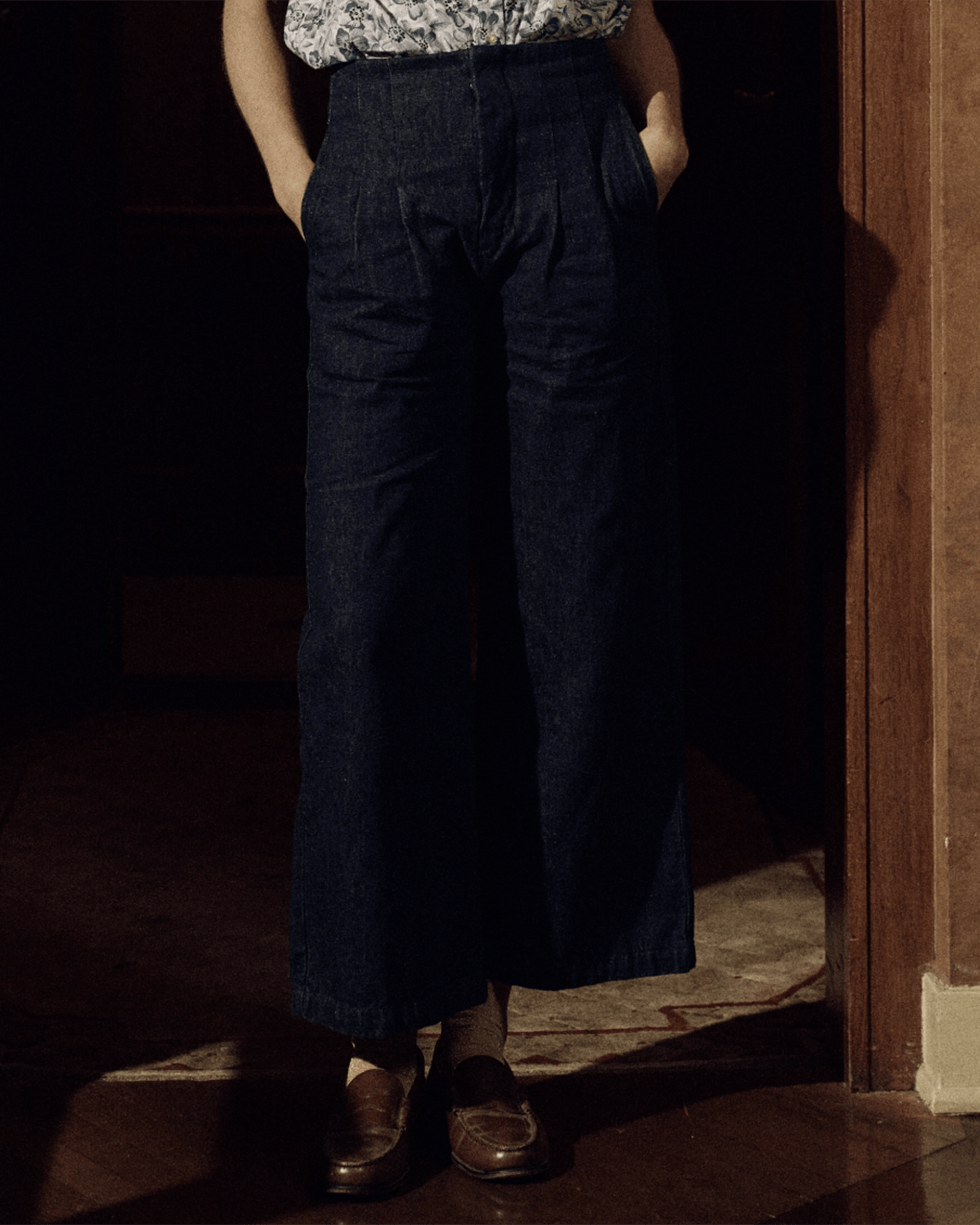 The Sculpted Trouser in Rinse Wash