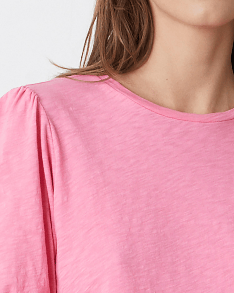 Velvet by Graham & Spencer Clothing Hilary Puff Cropped Top in Pop
