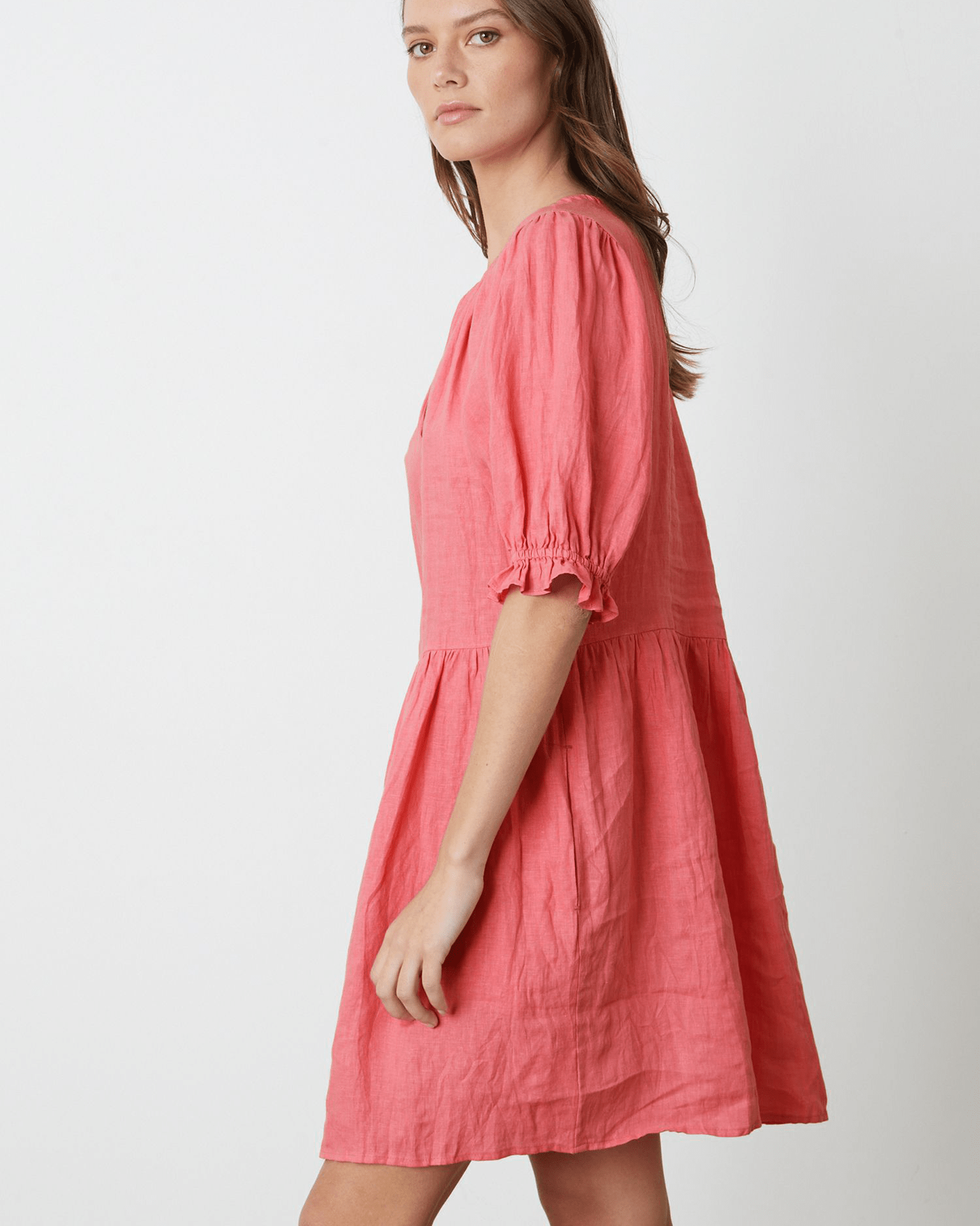 Kailani 3/4 Puff Slv Dress in Ros