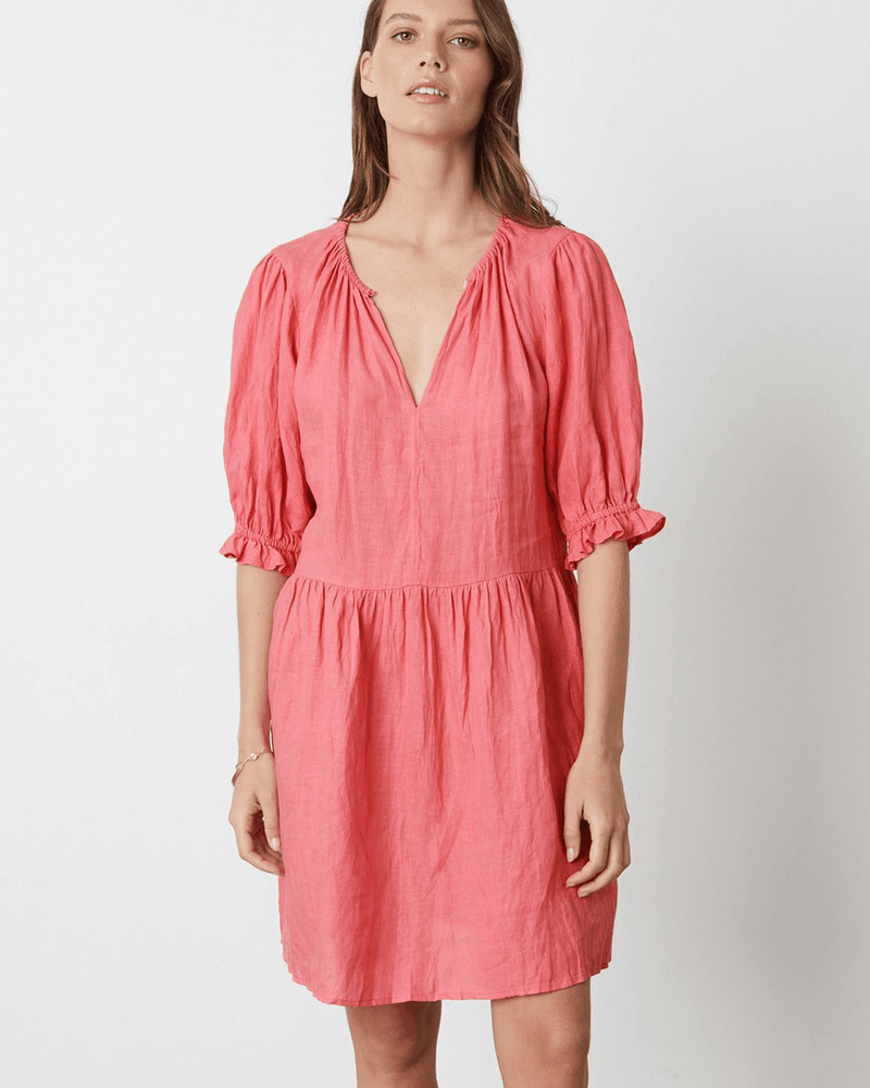 Velvet by Graham & Spencer Clothing Kailani 3/4 Puff Slv Dress in Rosebay