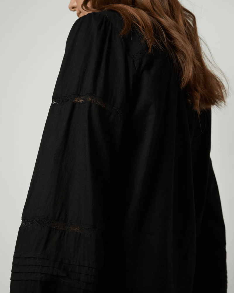 Velvet by Graham & Spencer Clothing Romy Lace Boho Top in Black