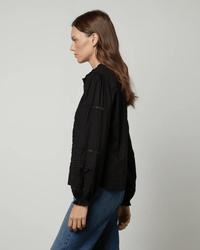 Velvet by Graham & Spencer Clothing Romy Lace Boho Top in Black