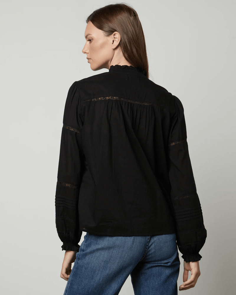 Velvet by Graham & Spencer Clothing Romy Lace Boho Top in Black