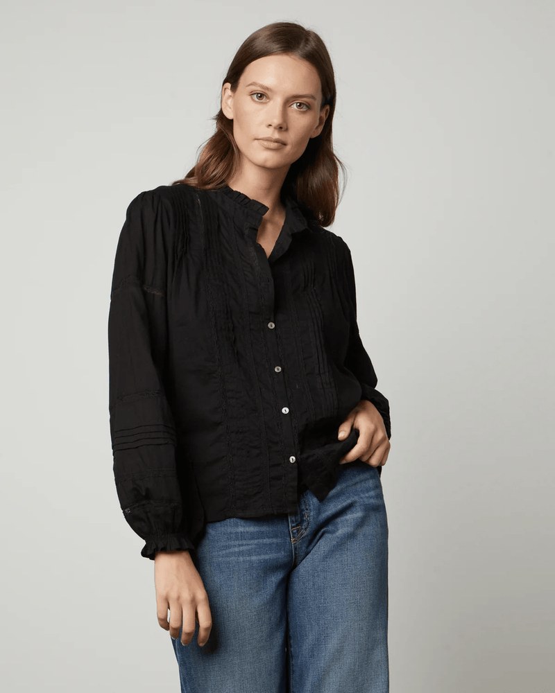Velvet by Graham & Spencer Clothing Romy Lace Boho Top in Black