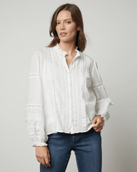 Velvet by Graham & Spencer Clothing Romy Lace Boho Top in White