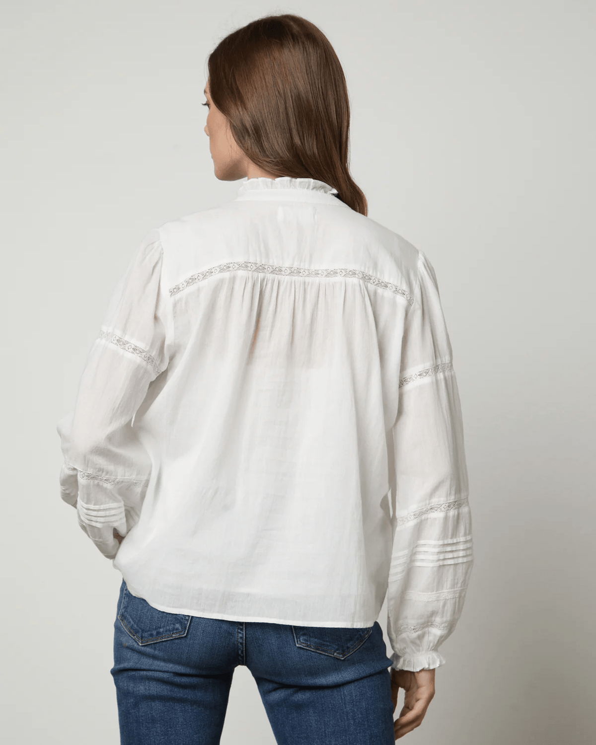 Velvet by Graham & Spencer Clothing Romy Lace Boho Top in White