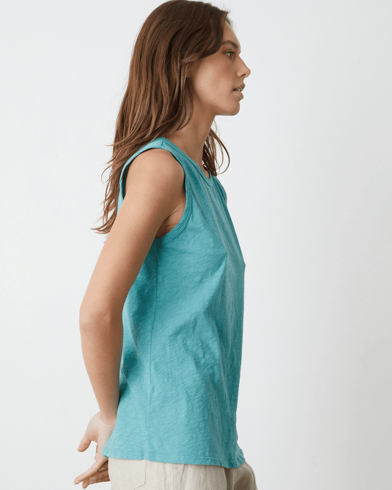 Velvet by Graham & Spencer Clothing Taurus Tank in Turquoise