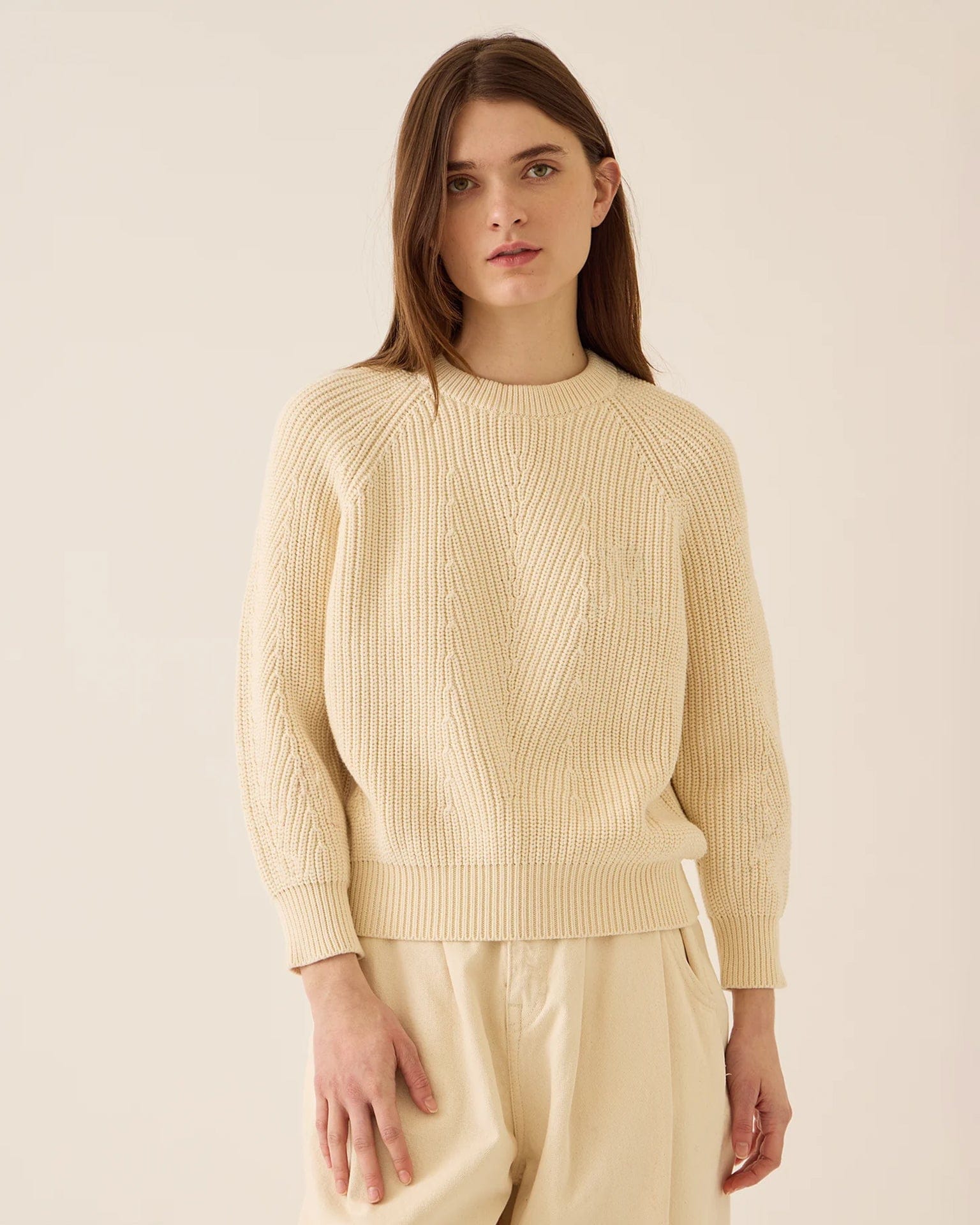 Chelsea Cotton Sweater in Natural