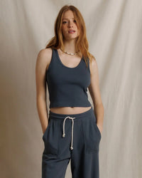 Blondie - Structured Rib Bra Friendly Tank in Turbulence