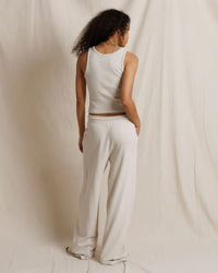 Blondie - Structured Rib Bra Friendly Tank in Whitecap Grey