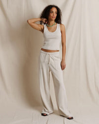 Blondie - Structured Rib Bra Friendly Tank in Whitecap Grey