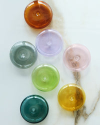 BOTANICA Bubble Glass Incense Holder - Amber Glass 