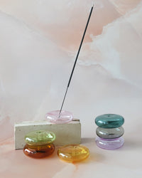 BOTANICA Bubble Glass Incense Holder - Amber Glass 