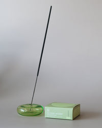 BOTANICA HOME Bubble Glass Incense Holder - Green Glass