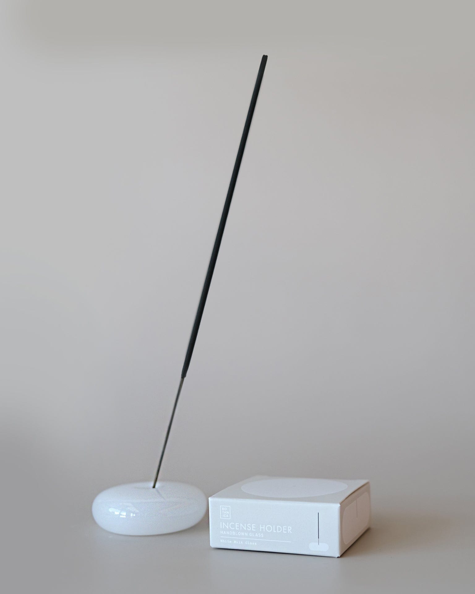 Bubble Glass Incense Holder - Milk Glass