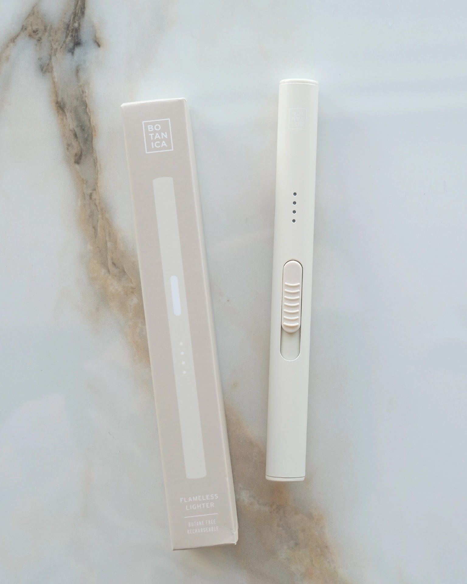 Solid Flameless Rechargeable Lighter - Cream