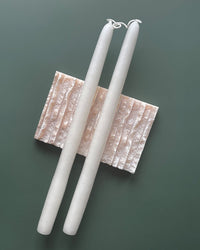 BOTANICA Taper Candle Pair, Natural White 