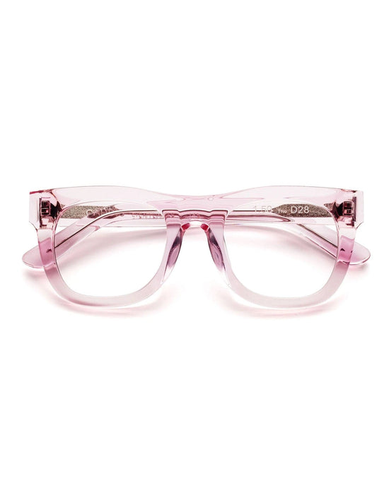 CADDIS Accessories D28 Reading Glasses in Polished Clear Pink