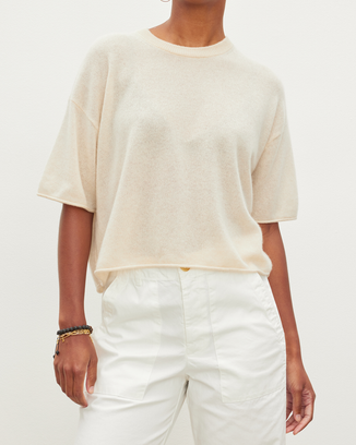 Blake S/S Crew Top in Champagne