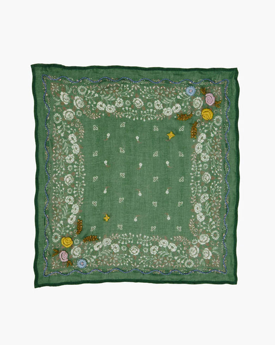 Chan Luu Appliqued Rosette Bandana in English Ivy 