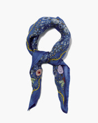 Chan Luu Appliqued Rosette Bandana in Granada Sky 