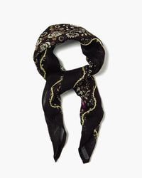 Chan Luu Appliqued Rosette Bandana in Jet Black 