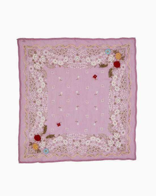Chan Luu Appliqued Rosette Bandana in Pastel Lavender 