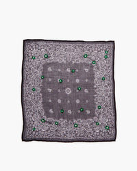 Chan Luu Tiny Emb Bandana in Black/Green 1 - Bliss Boutiques