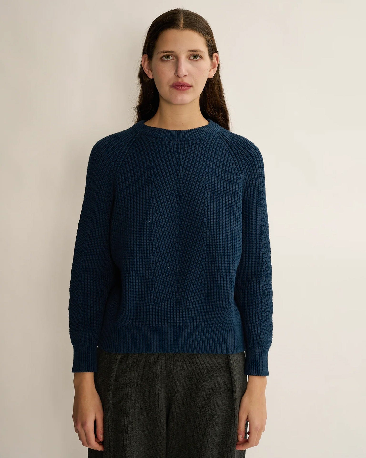 Chelsea Cotton Sweater in Navy