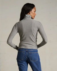 perfectwhitetee Clothing Cindy Stripe Jersey Turtleneck in Ivory/Black