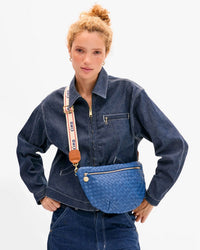 Clare V. Adjustable Crossbody Strap - Ciao w/ Double Stripe in Cream/Navy 2 - Bliss Boutiques