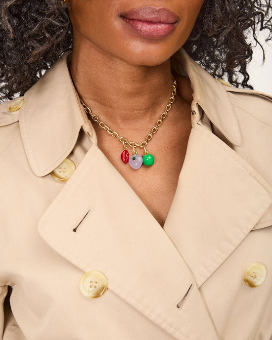 Clare V. Apple Charm in Emerald 