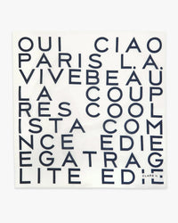 Clare V. Bandana - Le Text in Cream/Navy 2 - Bliss Boutiques