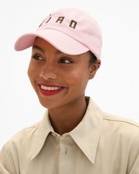 Clare V. Baseball Hat - Embroidered Ciao in Light Pink 2 - Bliss Boutiques