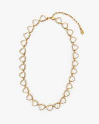 Clare V. Bezel Heart Collar in Vintage Gold/Clear 