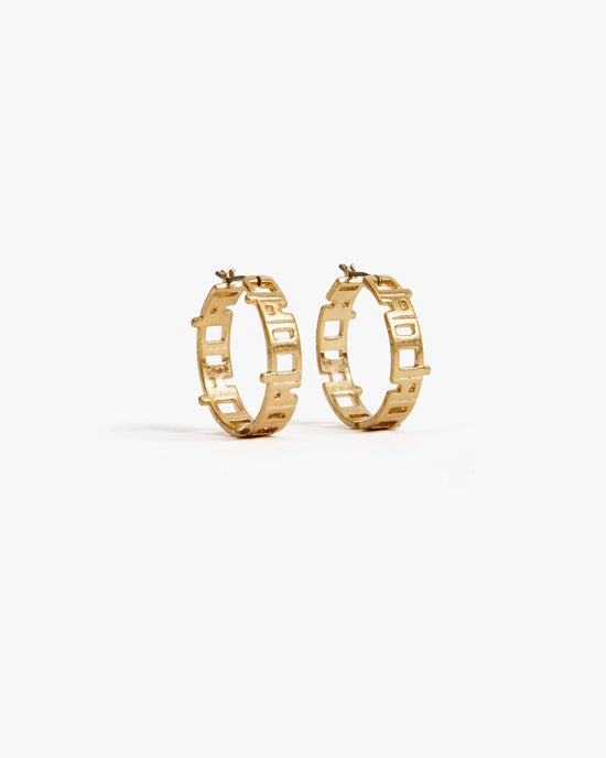 Clare V. Ciao Hoop Earrings in Vintage Gold 