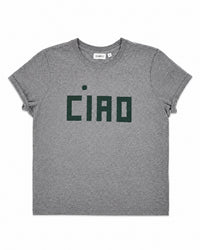 Clare V. Classic Tee - Block Ciao in Grey Melange 1 - Bliss Boutiques