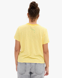 Clare V. Classic Tee - C/L Mini Stripe in Snapdrgn/Crm 3 - Bliss Boutiques