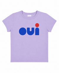 Clare V. Classic Tee - Cut-Out Oui in Jacaranda 1 - Bliss Boutiques