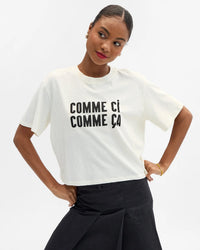 Clare V. Comme Ci Comme Ca C/L Le Carre T in Cream 1 - Bliss Boutiques