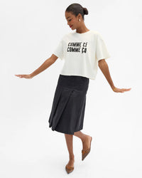 Clare V. Comme Ci Comme Ca C/L Le Carre T in Cream 2 - Bliss Boutiques