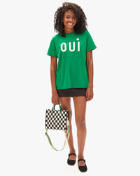Clare V. Crochet Checker Petit Summer Simple Tote in Black & Cream 